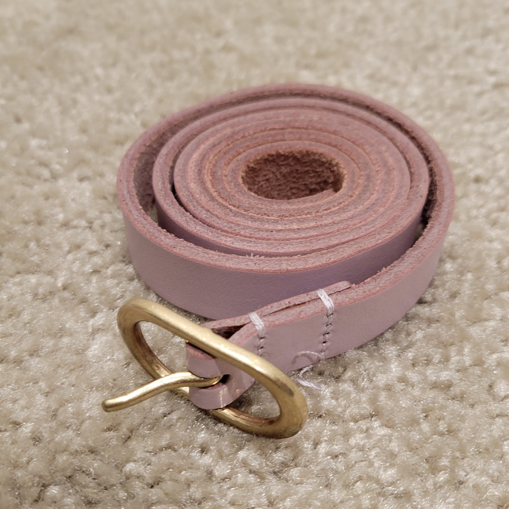J. Crew Light Pink Belt with Gold Buckle
